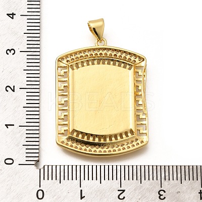 Rack Plating Brass Micro Pave Cubic Zirconia Pendants KK-L226-025G-1