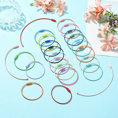 Spray Painted 201 Stainless Steel Wire Cable Keychains BJEW-YW0001-12-1