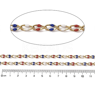 Ion Plating(IP) 304 Stainless Steel Enamel Link Chain CHS-H027-01G-06-1