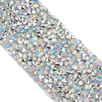 Glitter Resin Hotfix Rhinestone(Hot Melt Adhesive On The Back) OCOR-TAC0004-B-01-1
