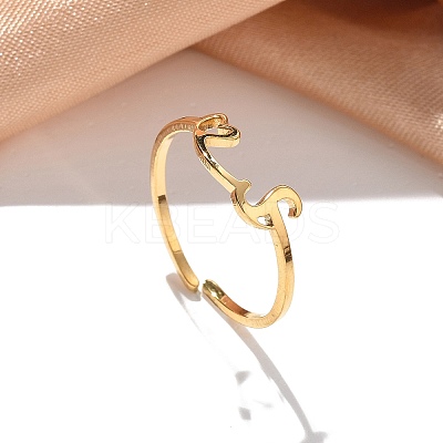 304 Stainless Steel Cuff Rings for Women RJEW-D285-01G-S-1
