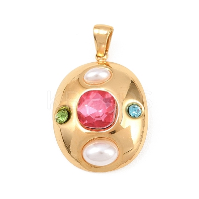 304 Stainless Steel Rhinestone Pendants STAS-A135-06G-1