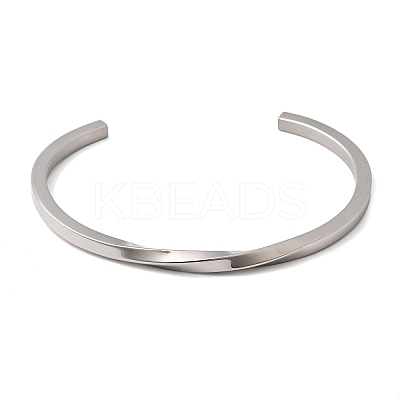 304 Stainless Steel Cuff Bangles for Women BJEW-H644-04P-1