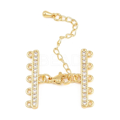 Brass Micro Pave Cubic Zirconia Chain Extender ZIRC-Q022-030G-NR-1