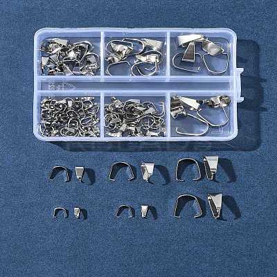 189Pcs 201 Stainless Steel Snap on Bails STAS-FS0001-73-1