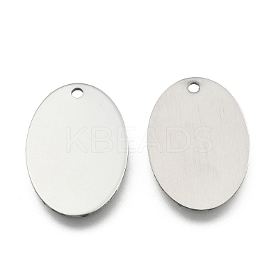 Tarnish Resistant 201 Stainless Steel Oval Stamping Blank Tag Pendants STAS-R064-03-1