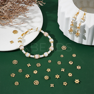 120Pcs 12 Styles Alloy Flower Bead Caps FIND-UN0015-76-1