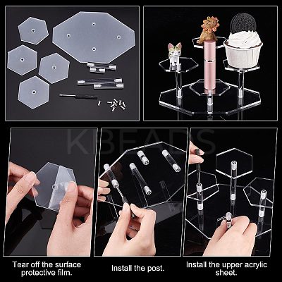 4-Tier Transparent Acrylic Model Toy Assembled Holders ODIS-WH0034-05A-1