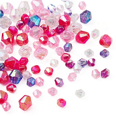 8 Style Bicone AB Color Plated Eco-Friendly Transparent Acrylic Beads TACR-YW0001-37A-1
