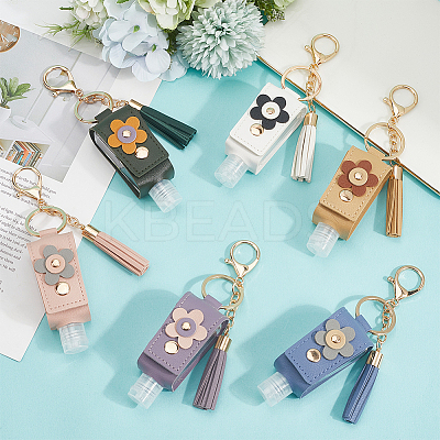 6Pcs 6 Colors ortable Empty Travel Bottle Keychains KEYC-SC0001-57A-1