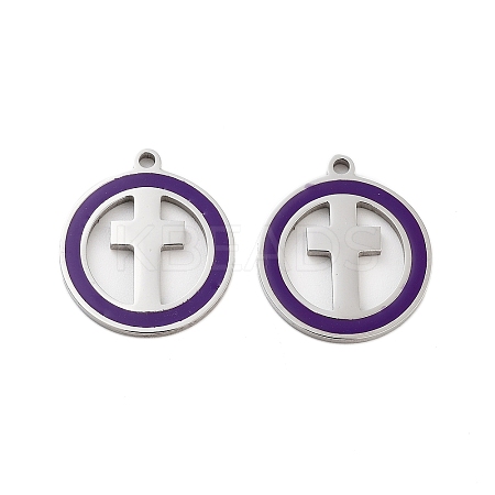 304 Stainless Steel Enamel Pendants STAS-Z078-25P-1