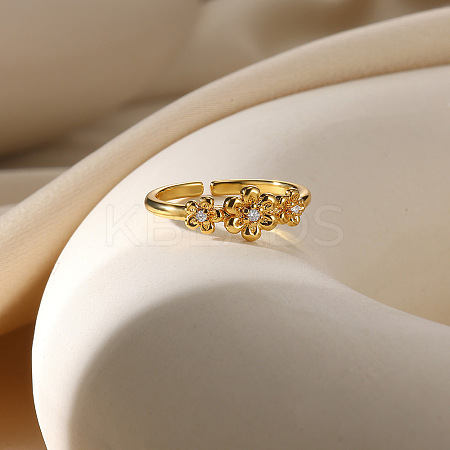 304 Stainless Steel Adjustable Cuff Rings for Women RJEW-B131-01B-1