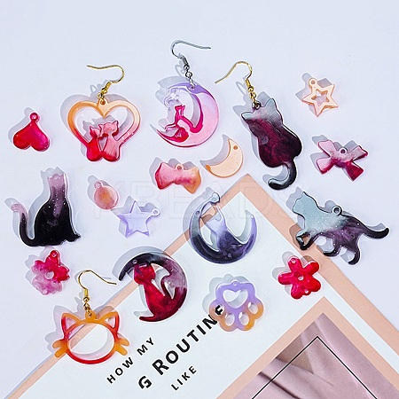 Kitten Earrings Pendants DIY Silicone Mold X1-DIY-Q033-08C-1