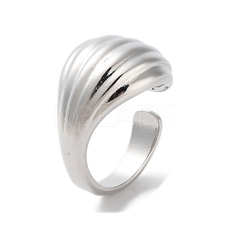 Rack Plating Brass Cuff Rings RJEW-D025-01P-1