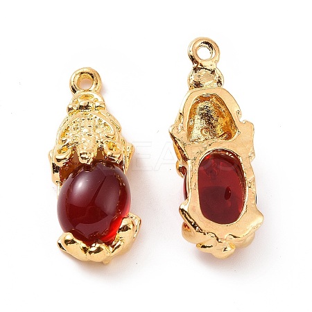 Alloy with Glass Imitation Jade Pendants FIND-G047-06G-01-1