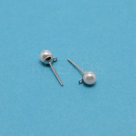 Iron Stud Earring Findings STAS-WH0029-02A-02-1-1