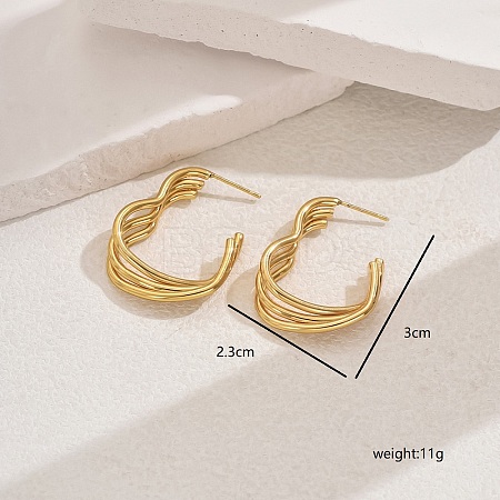 Stylish 201 Stainless Steel Hollow Heart Stud Earrings XH4094-1-1