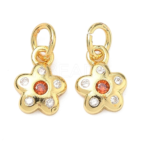 Brass Micro Pave Cubic Zirconia Pendants KK-P348-05G-03-1
