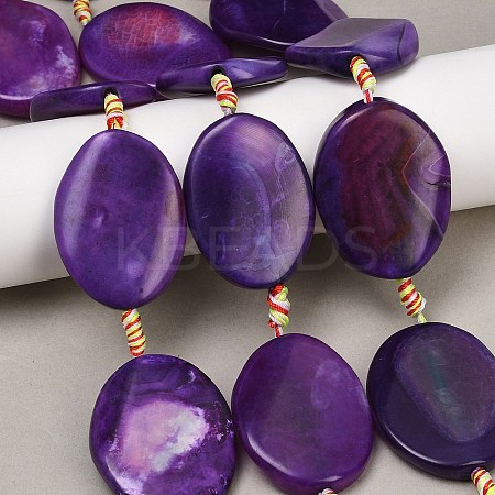 Natural Fire Crackle Agate Beads Strands G-P605-L03-01E-1