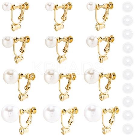 24Pcs 4 Styles 316 Surgical Stainless Steel Clip-on Earring Converters Findings STAS-SC0010-35G-1