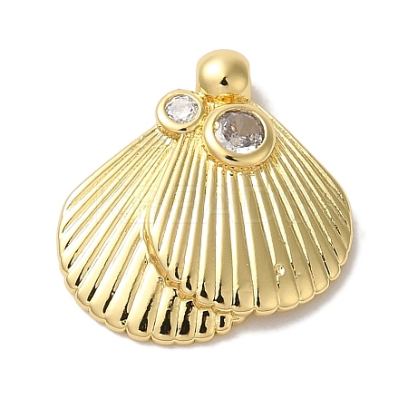 Brass Micro Pave Cubic Zirconia Pendants KK-S391-12G-1