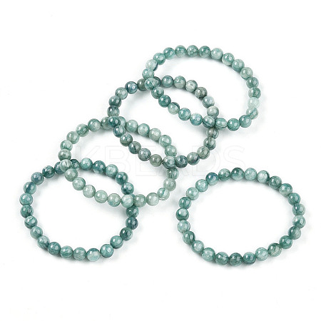 Natural Kyanite Round Beads Stretch Bracelets Women Men BJEW-T022-06B-1