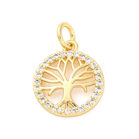 Brass Micro Pave Cubic Zirconia Pendants KK-D325-57G-02-1