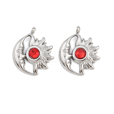 304 Stainless Steel Rhinestone Pendants STAS-Z166-24P-01-1