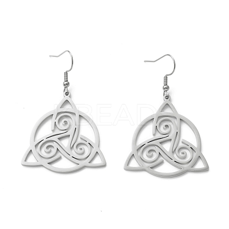Non-Tarnish 304 Stainless Steel Sailor's Knot Dangle Earrings for Women LS-EJEW-P222-06P-1