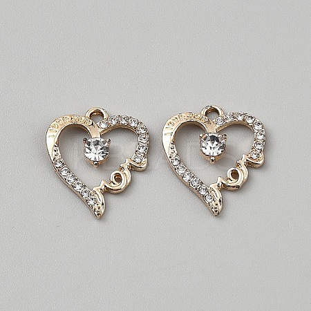 Alloy Crystal Rhinestone Pendants ALRI-WH0001-16G-1
