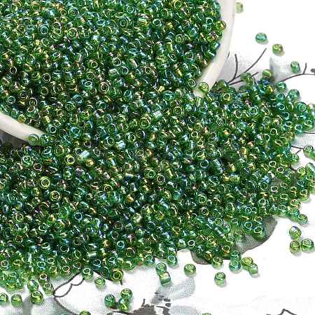 Round Transparent Colors Rainbow Glass Seed Beads X-SEED-A007-2mm-167-1