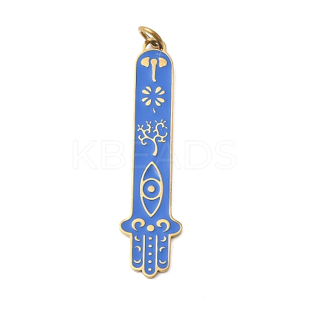 304 Stainless Steel Enamel Pendants STAS-F335-01B-1