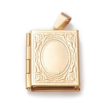 304 Stainless Steel Locket Pendants X-STAS-K197-02G-1