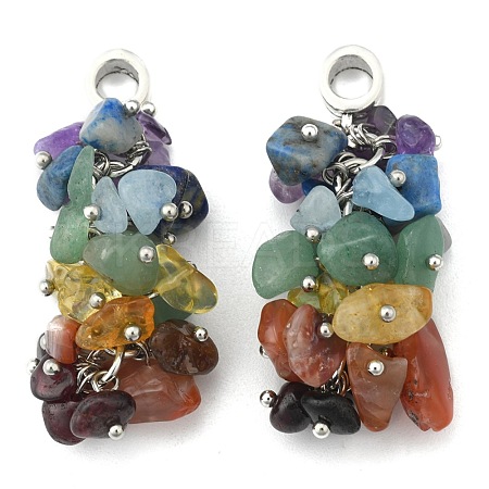 Natural Gemstone Pendants PALLOY-JF00188-01-1