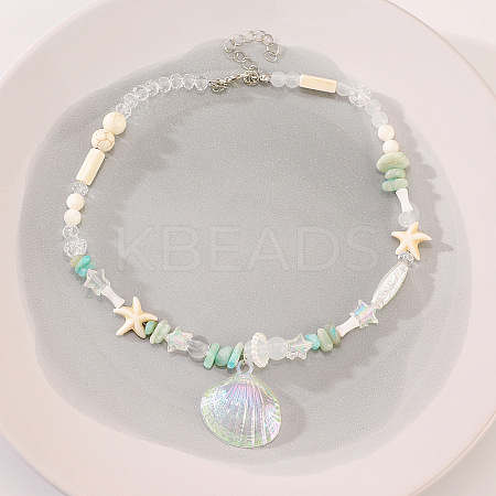 Summer Ocean Resin Shell Charm Bracelets WH-WG8A582-01-1