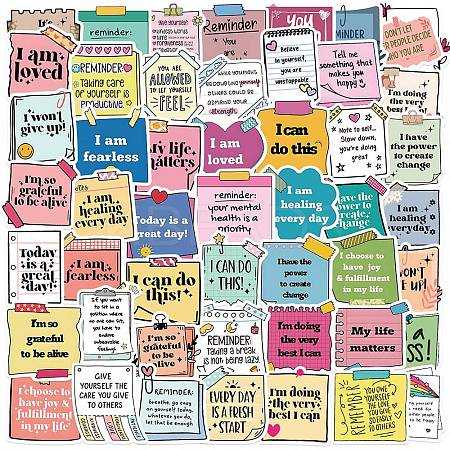 50Pcs Motivationa Word Paper Self-Adhesive Picture Stickers AJEW-S086-10-1