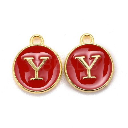 Golden Plated Alloy Enamel Charms X-ENAM-S118-03Y-1