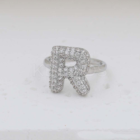 Brass Micro Pave Clear Cubic Zirconia Cuff Rings FS-WG17FF6-18-1