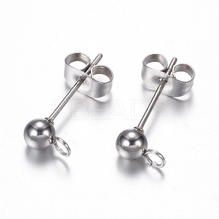 Non-Tarnish 304 Stainless Steel Stud Earring Findings X-STAS-G059-21-1