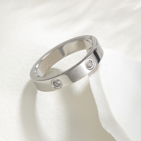 304 Stainless Steel Crystal Rhinestone Finger Rings for Women LS-RJEW-B120-02P-1