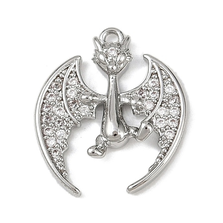 Brass Micro Pave Clear Cubic Zirconia Pendants LS-KK-L238-04P-1