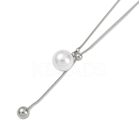 304 Stainless Steel Snake Chain Necklaces NJEW-D080-08P-1
