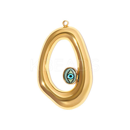 304 Stainless Steel Glass Big Pendants STAS-OY008-95G-1