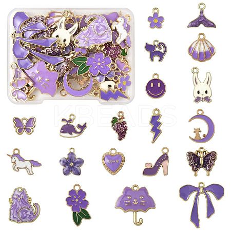40Pcs 20 Styles Alloy Enamel Charms ENAM-FS0003-38A-1