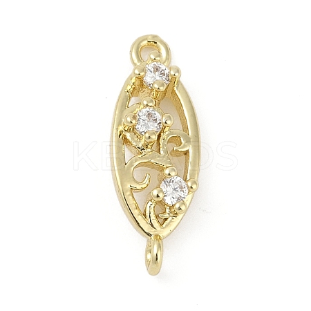 Brass Clear Cubic Zirconia Connector Charms LS-KK-Z094-06G-01-1