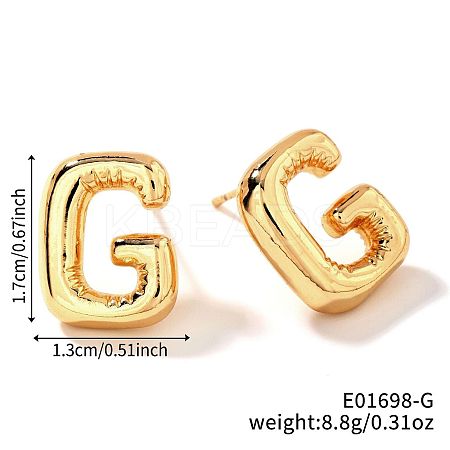 Brass Stud Earrings LS-UV9543-7-1