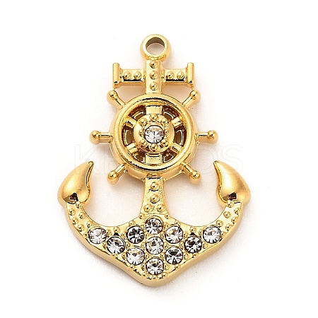 304 Stainless Steel Crystal Rhinestone Pendants STAS-P385-07B-G-1