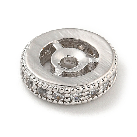 Brass Micro Pave Clear Cubic Zirconia Beads KK-G493-30C-P-1