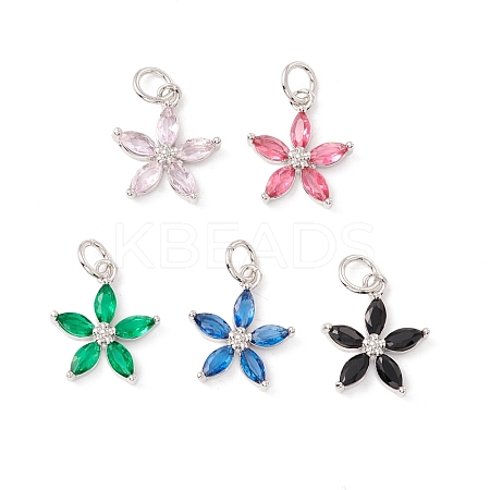 Brass Micro Pave Cubic Zirconia Pendants ZIRC-P098-03P-1
