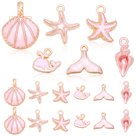 72Pcs 6 Styles Alloy Enamel Pendants ENAM-AR0001-84-1